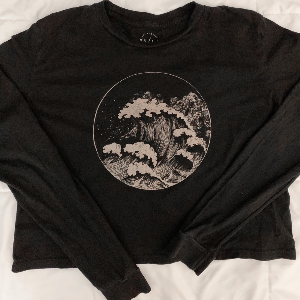 pacsun black logo long sleeve